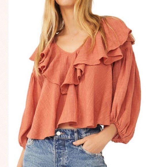 Free People Tops - Free People, Zuri Ruffle Blouse